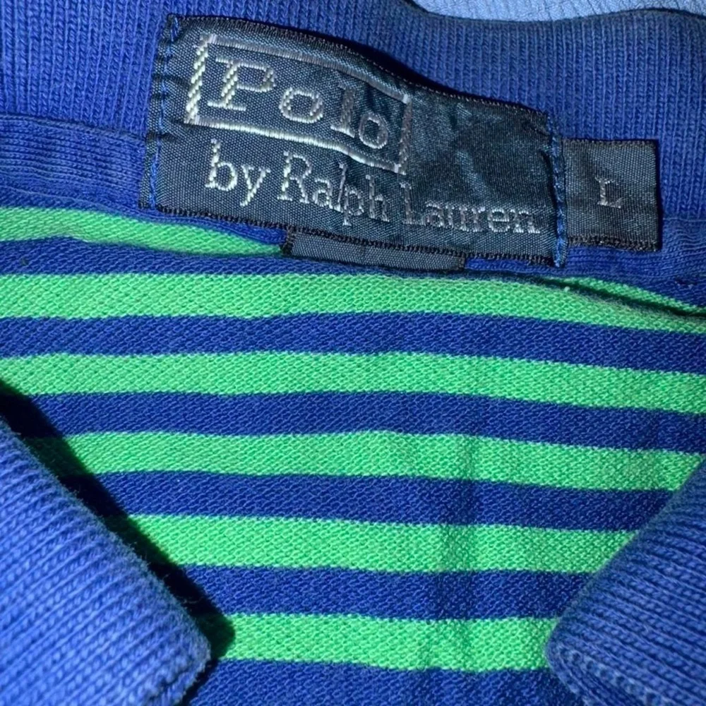 Ralph Lauren Striped Polo Shirt - Green and Blue